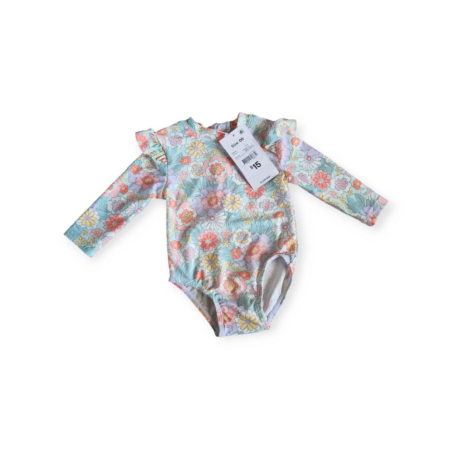 Anko - Long Sleeve Floral Swimmers - size 00