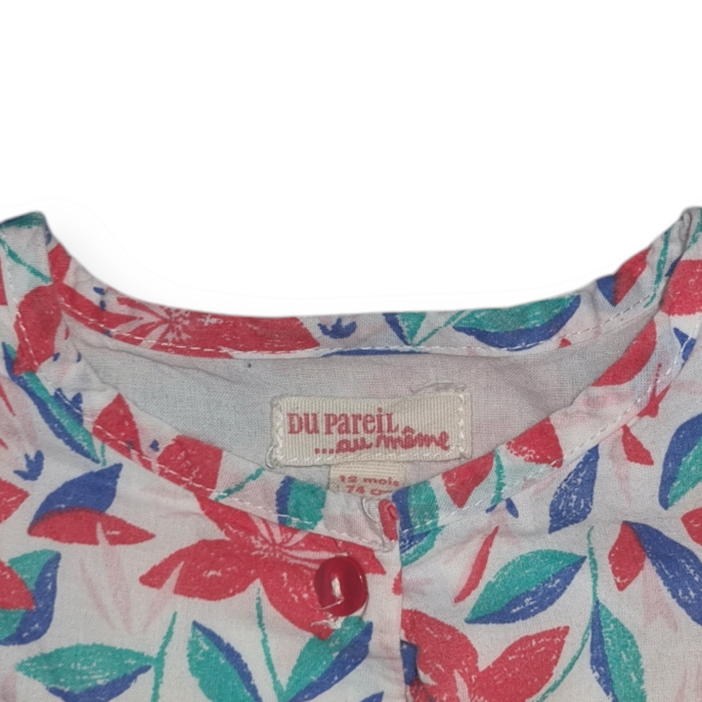 Au Pareil - Red Floral Jumpsuit - Size 12 months