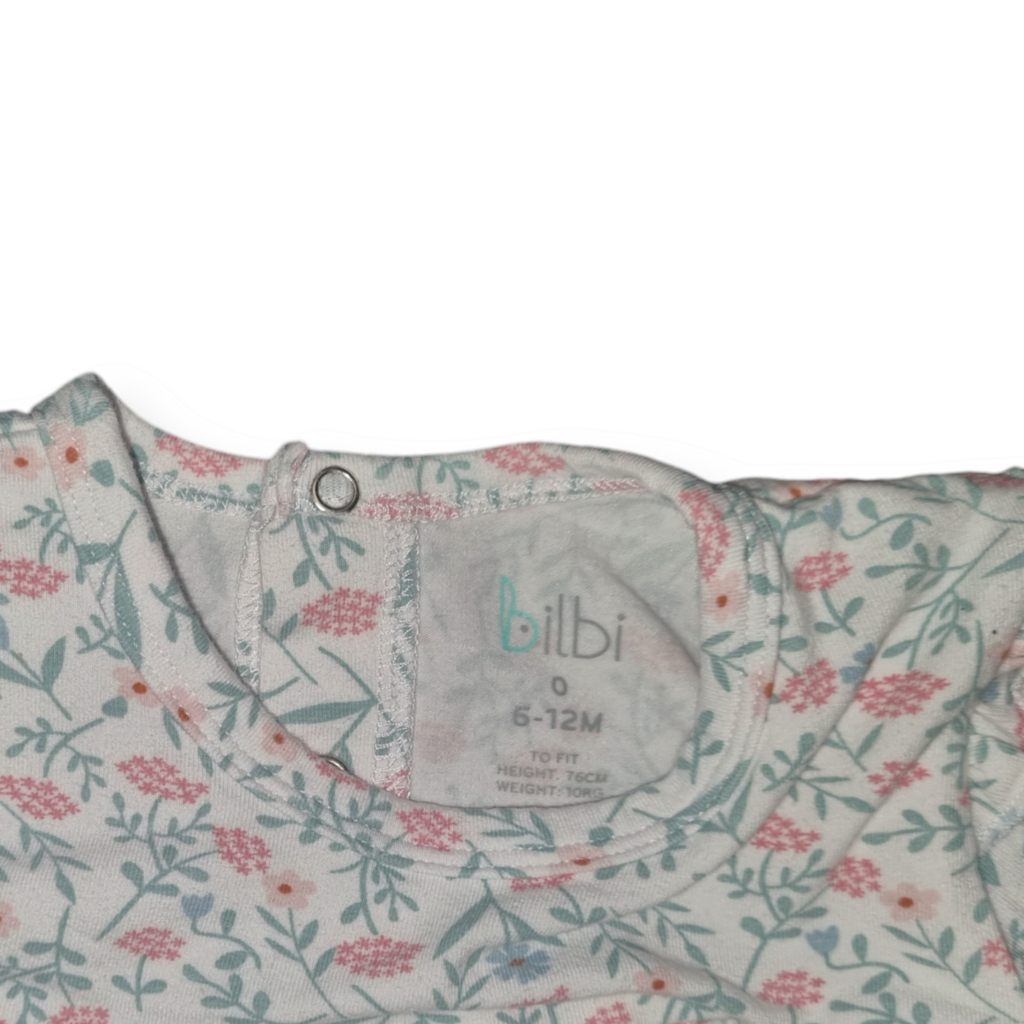 Bilby - White Floral Onesie - Size 0