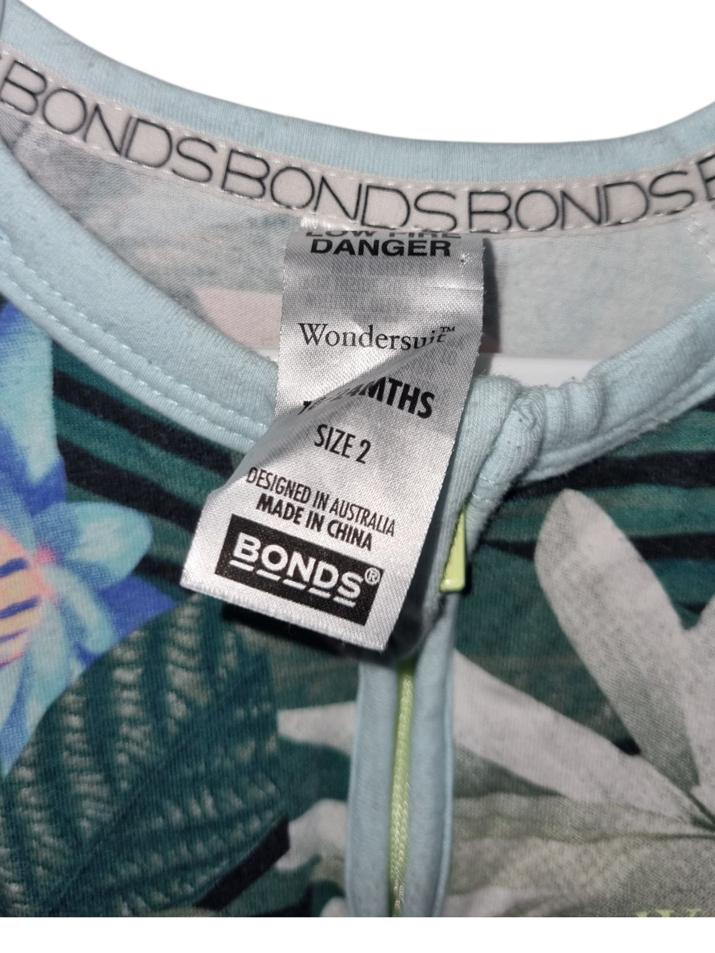 Bonds - Dark Floral Wondersuit - Size 2