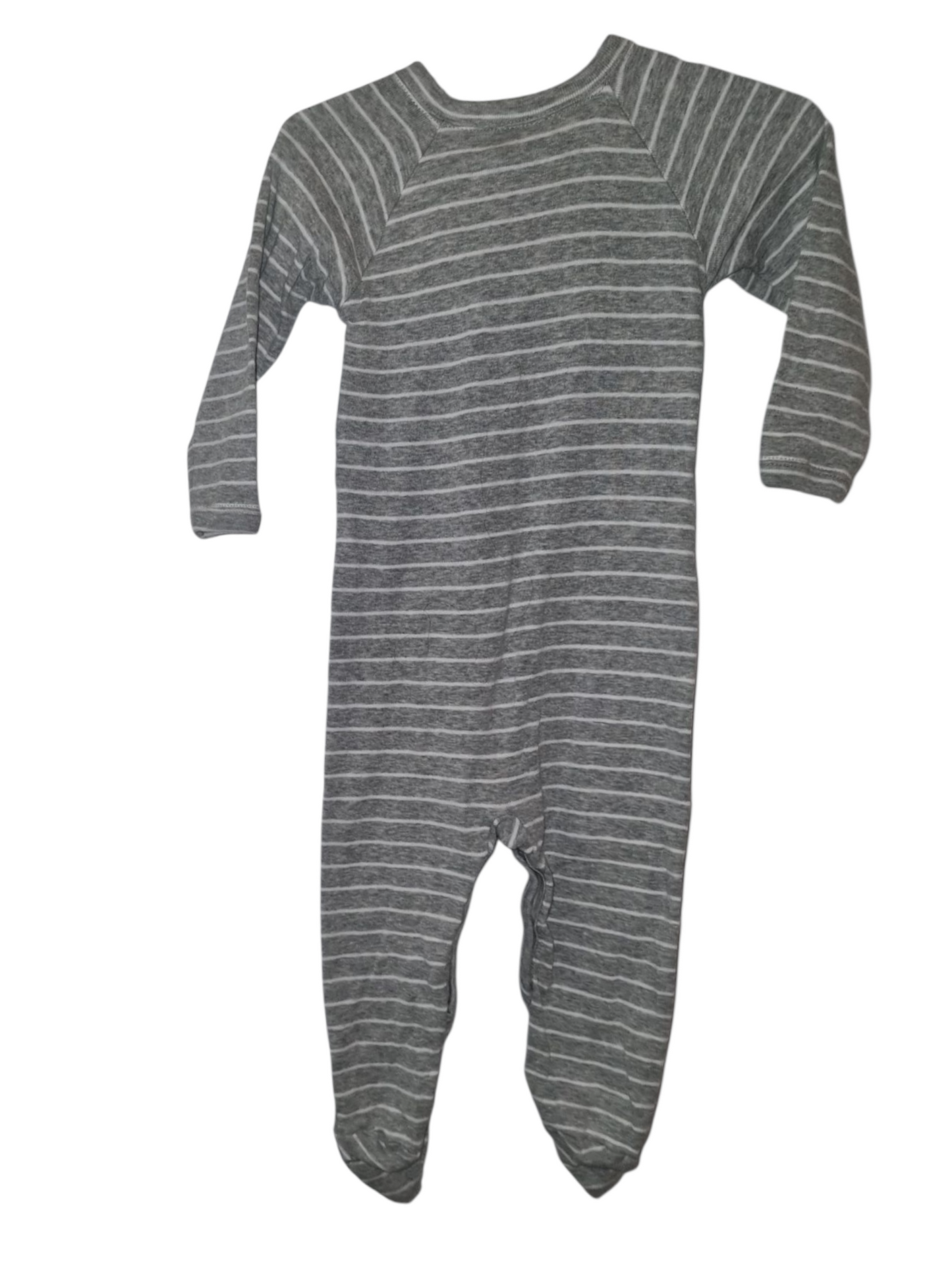 Bonds - Grey Stripe Onesie - Size 0