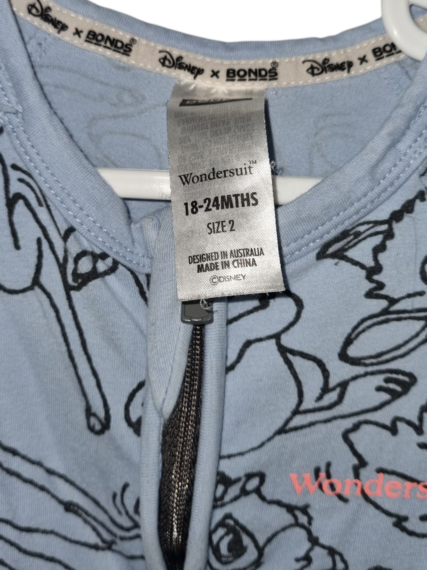 Bonds - Thumper Print Wondersuit - Size 2