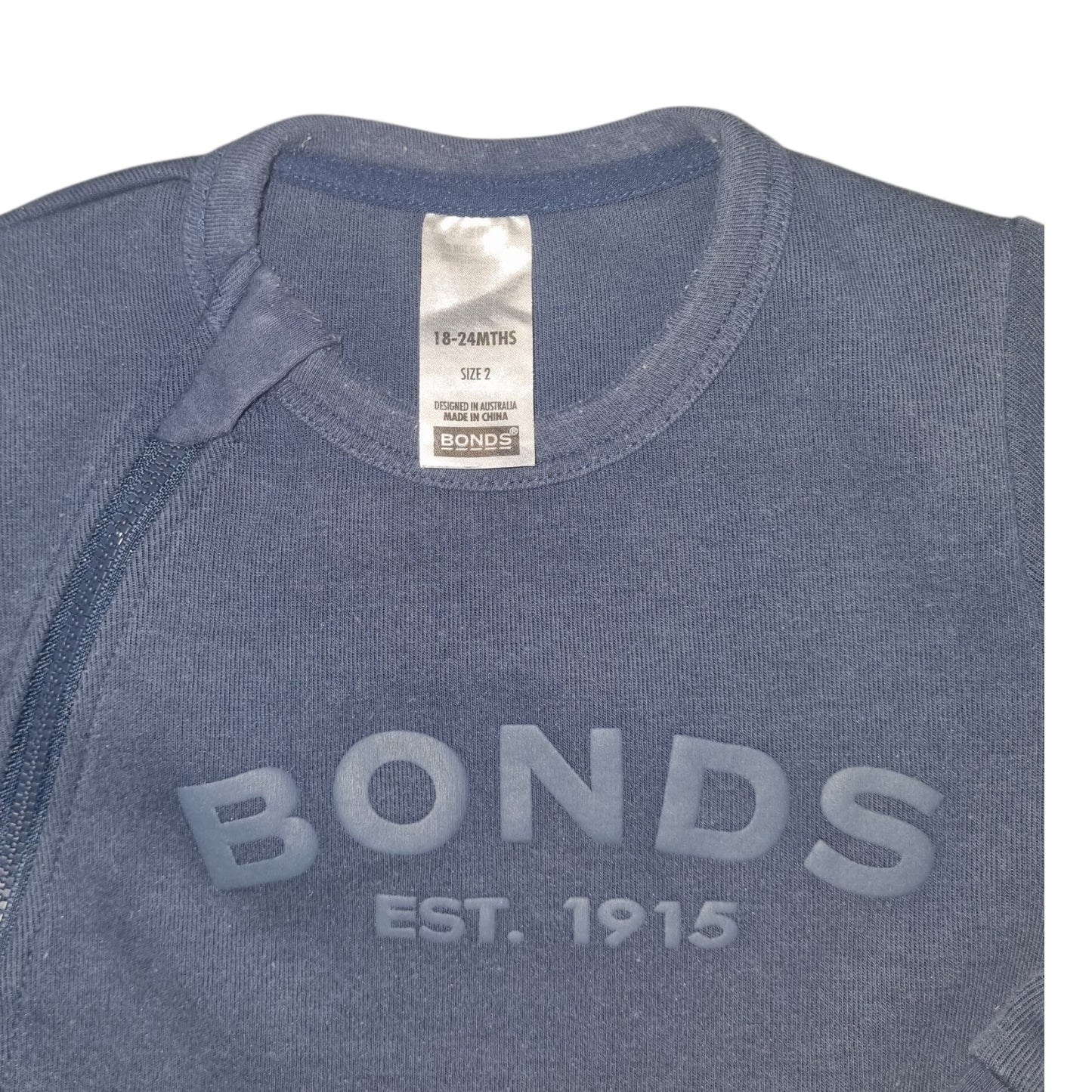Bonds - Navy Zip Suit - Size 2