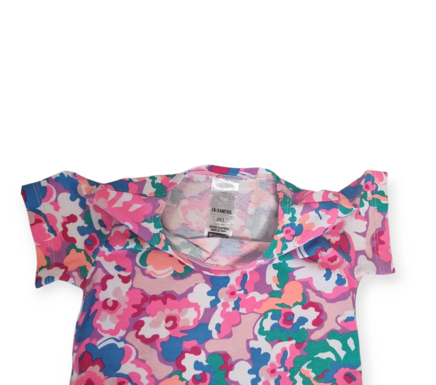 Bonds - Pink Floral Ballet Suit - Size 2