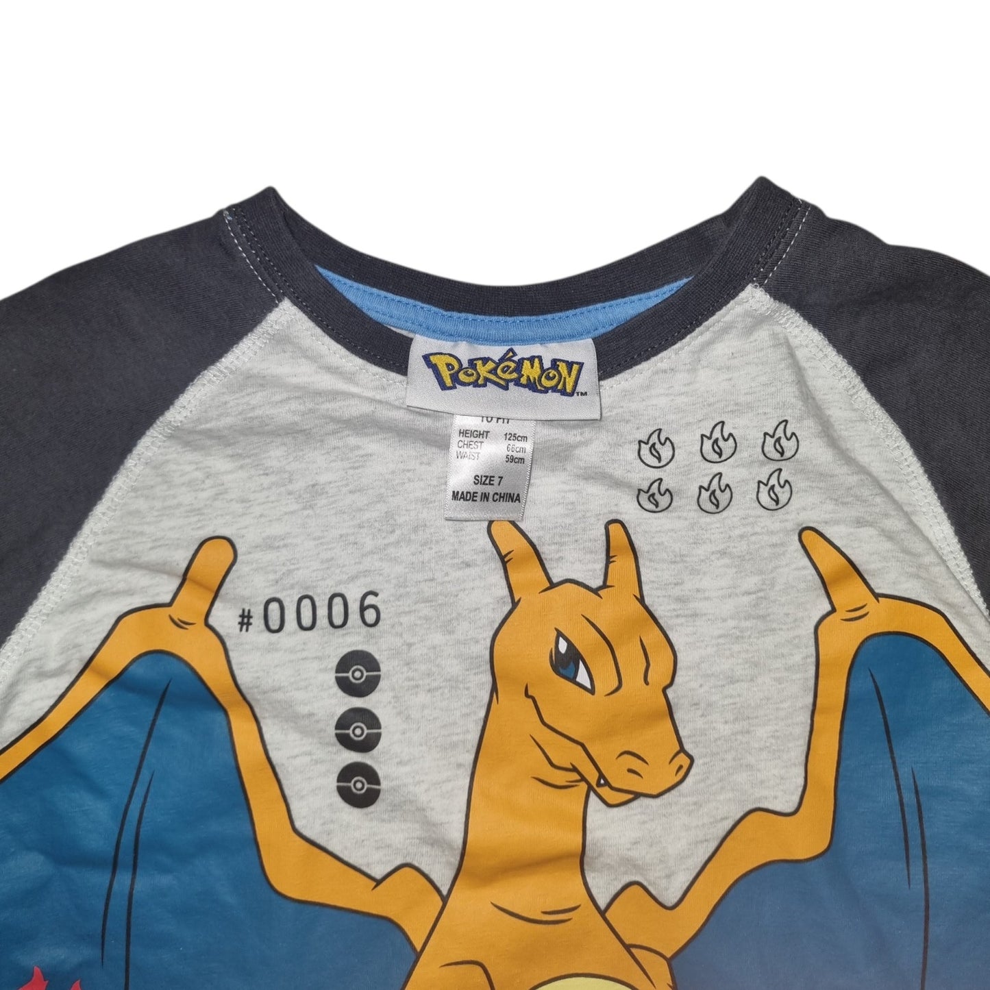 Licensed Pokemon - Charizard Long Sleep Shirt - Size 7
