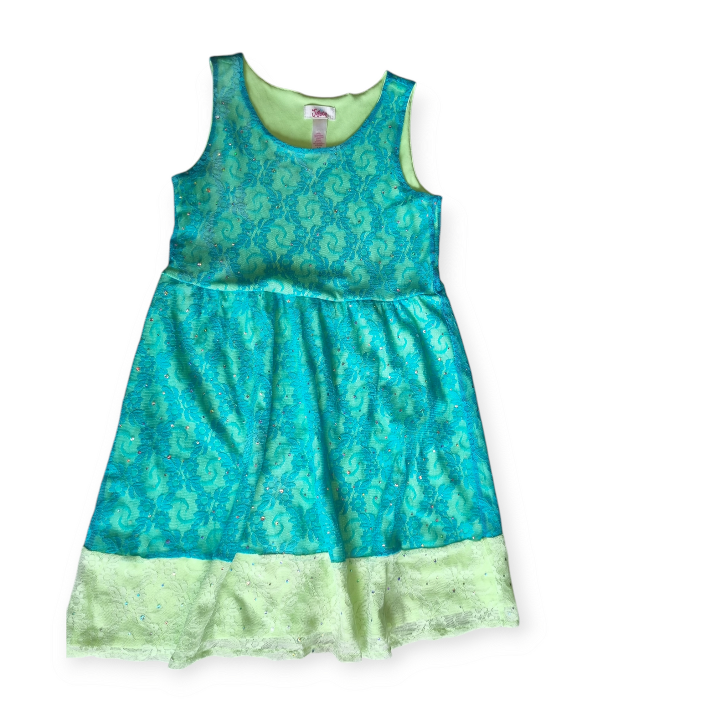 Justice - Two-tone Green Lace Dress - Size 10