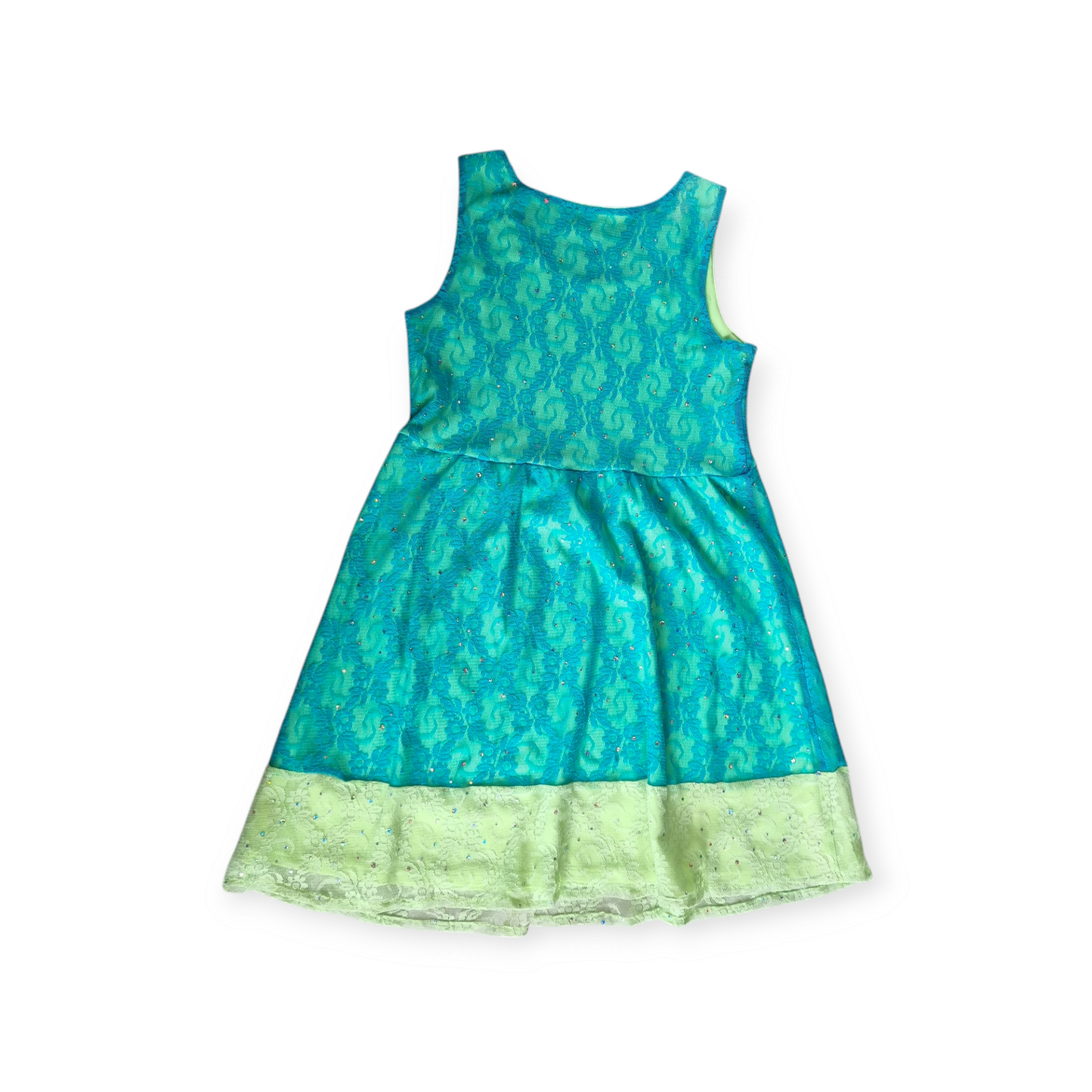 Justice - Two-tone Green Lace Dress - Size 10