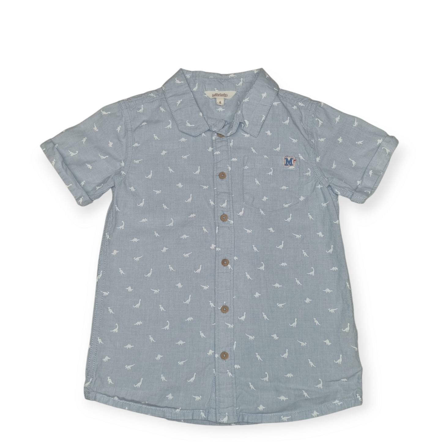 Milkshake - Short Sleeve Blue Dress Shirt - Size 6