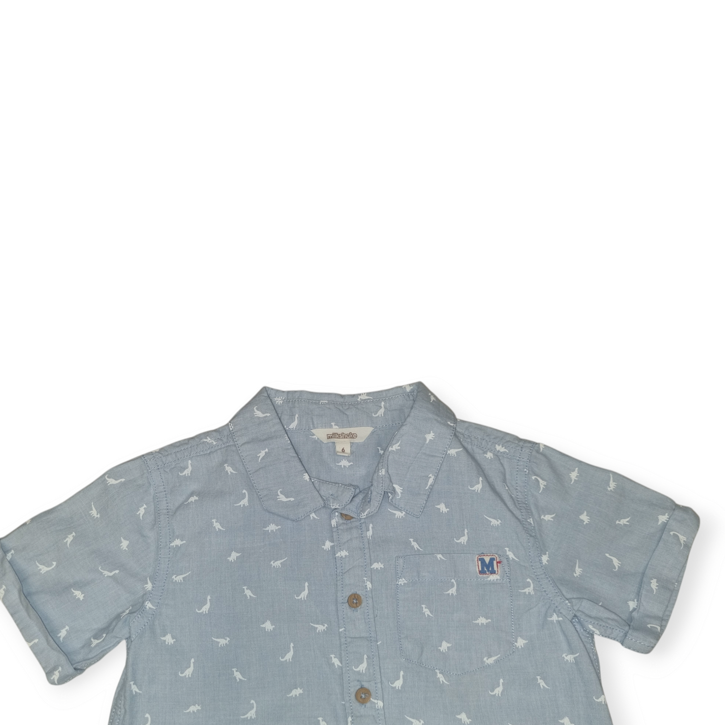 Milkshake - Short Sleeve Blue Dress Shirt - Size 6