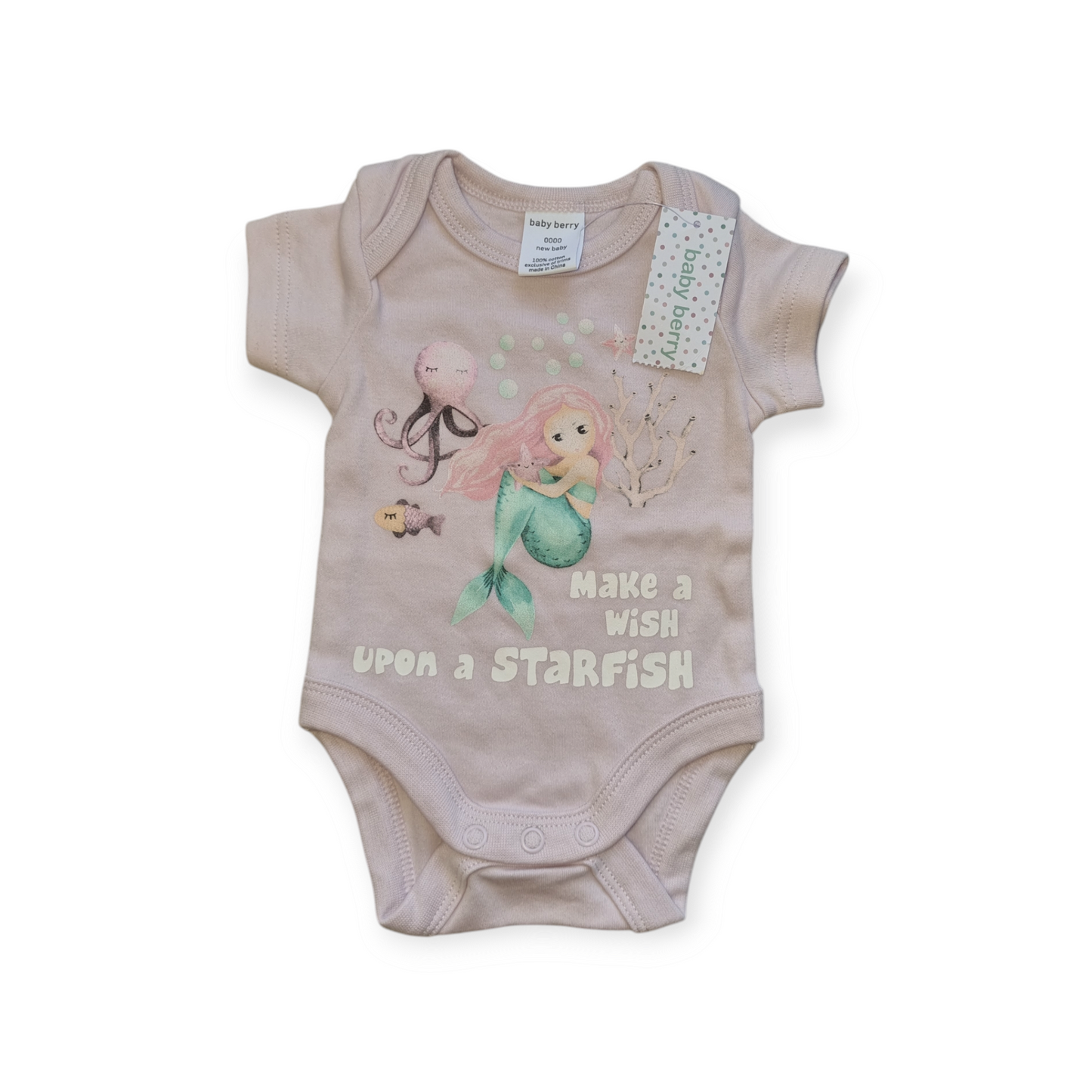 Baby Berry - Mermaid Short Sleeve Body Suit - Size 0000