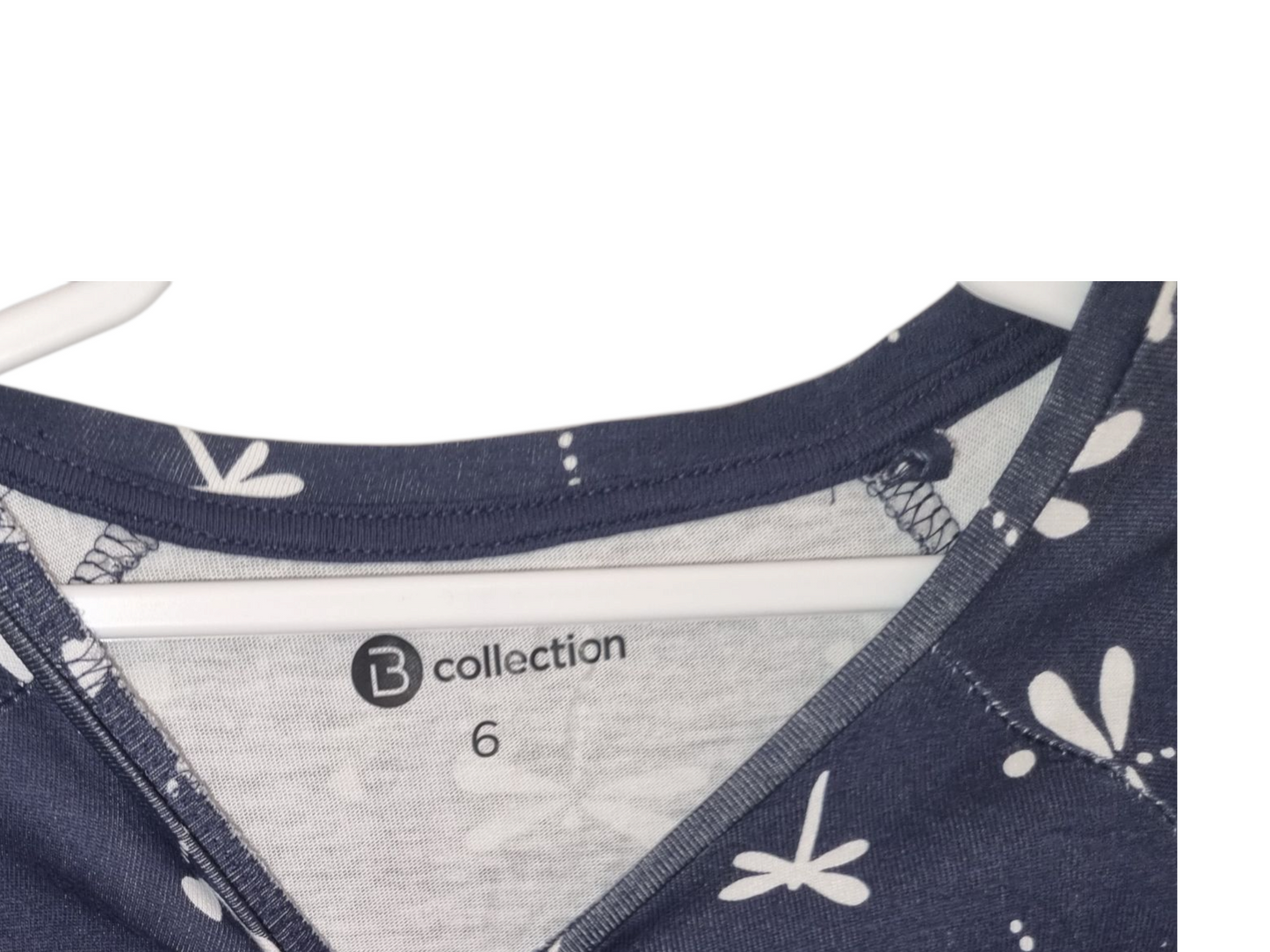 B Collection - Long Sleeve Navy Dragonfly Dress - Size 6