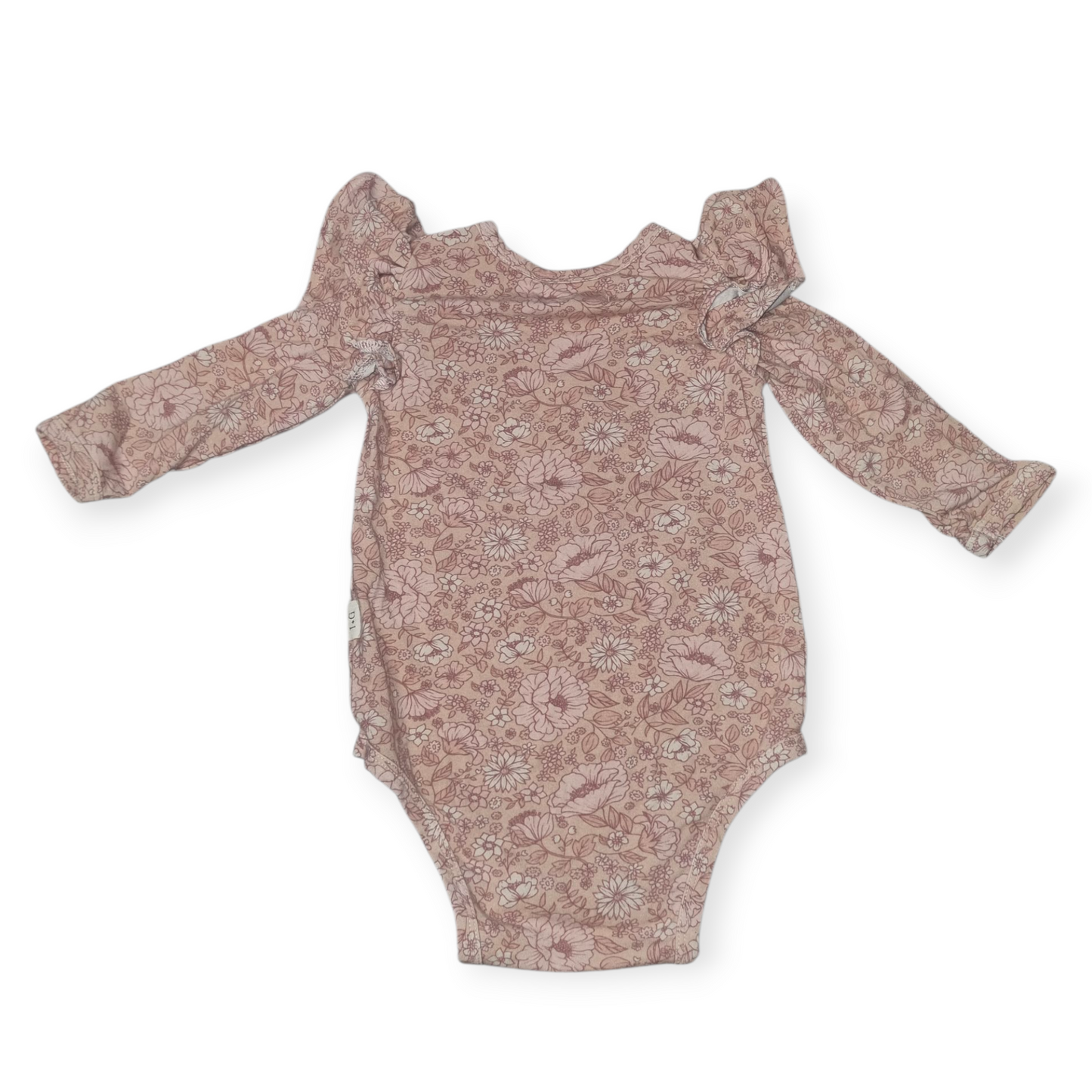 India & Grace - Long Sleeve Pink Floral Body Suit - Size 0