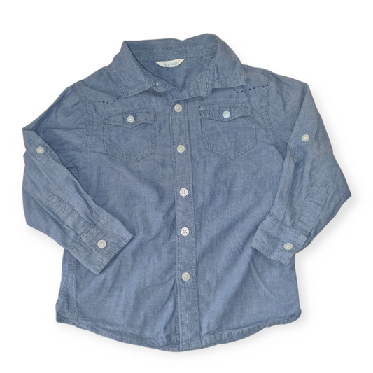 Mix Kids - Long Sleeve Denim Look Dress Shirt - Size 3