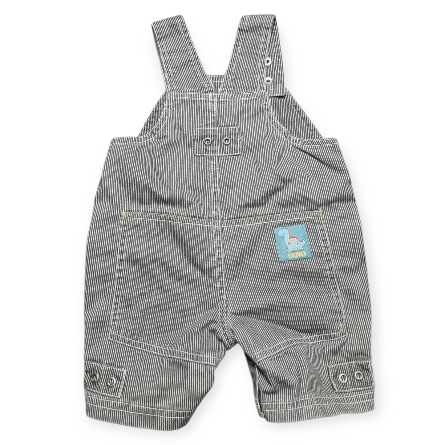 Sprout - Grey Stripe Overalls - Size 00