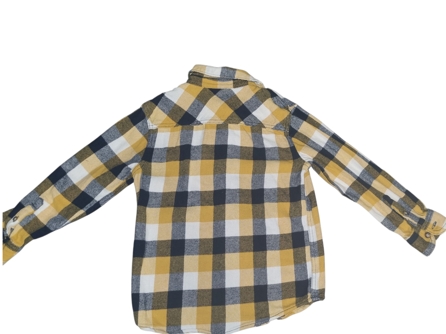 Anko - Yellow Check Long Sleeve Flannel Shirt - Size 8