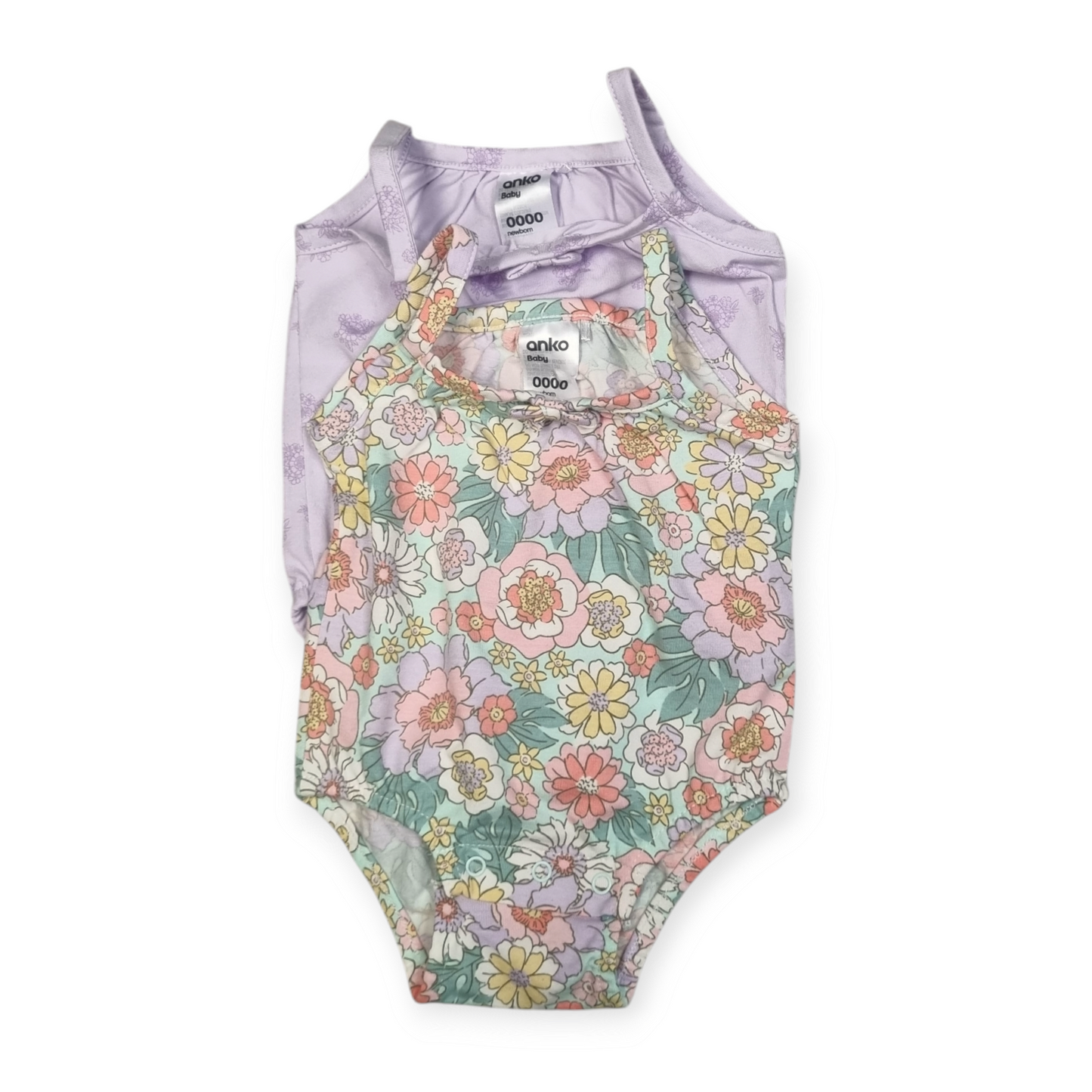 Anko - Summer Floral Body Suits 2 pack - Size 0000
