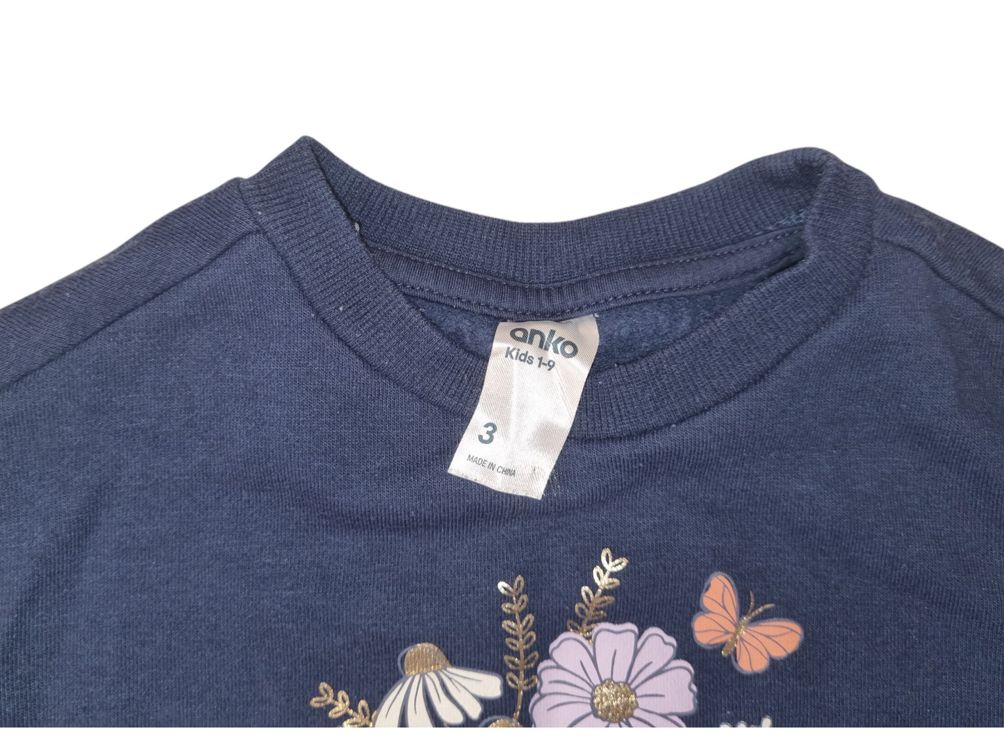 Anko - Wild Flower Navy Jumper - Size 3