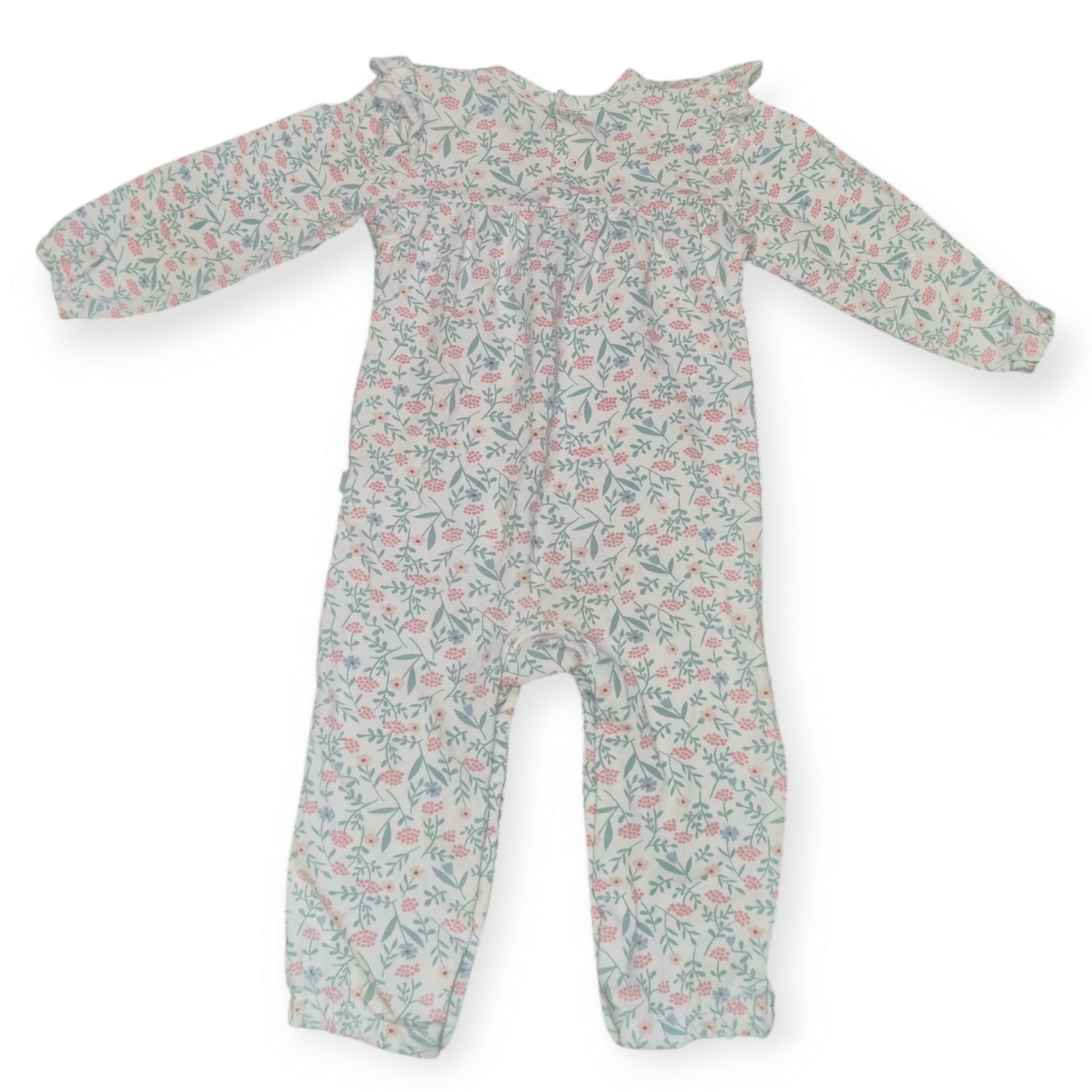 Bilby - White Floral Onesie - Size 0