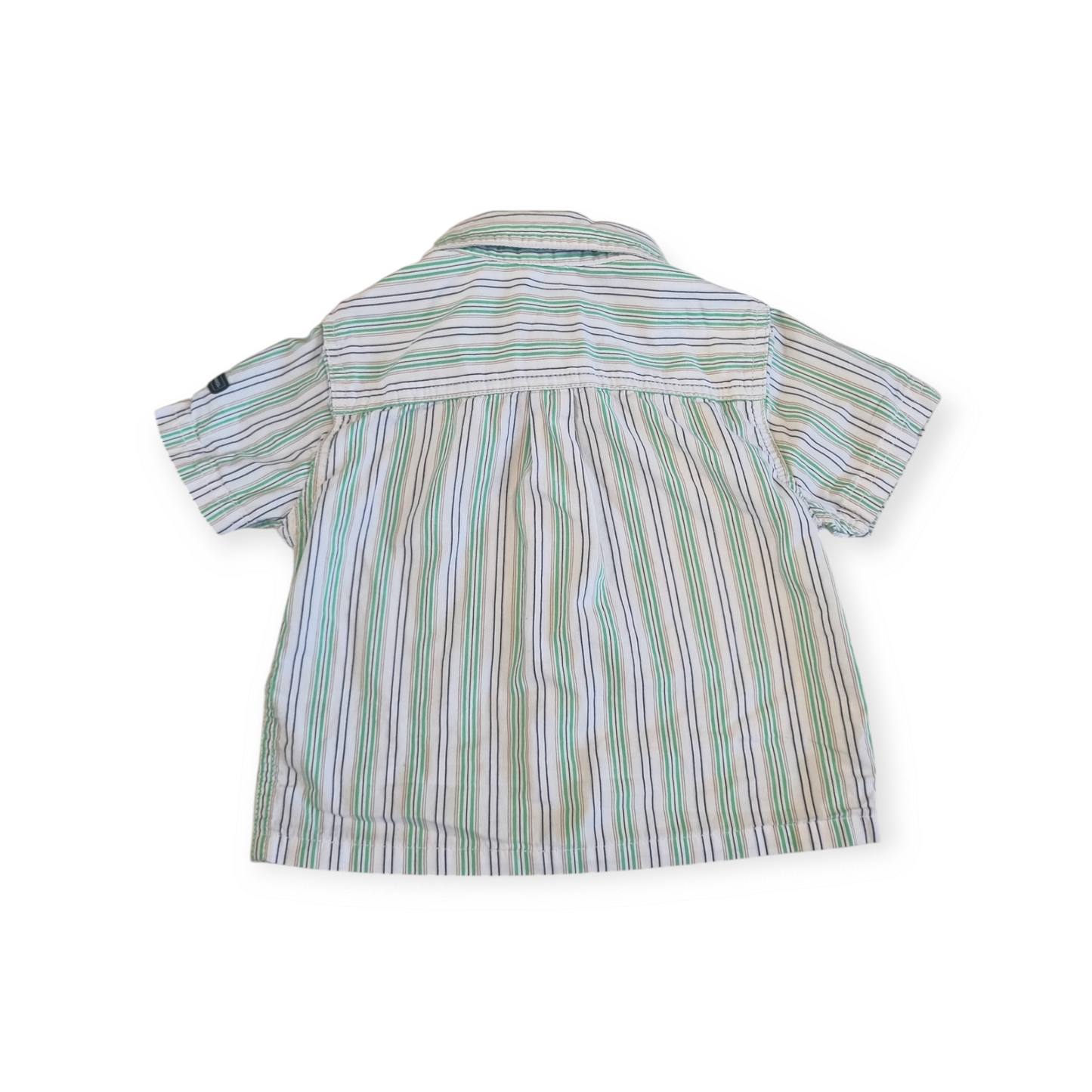 Carter's - Green Stripe Short Sleeve Dress Shirt - 12 months
