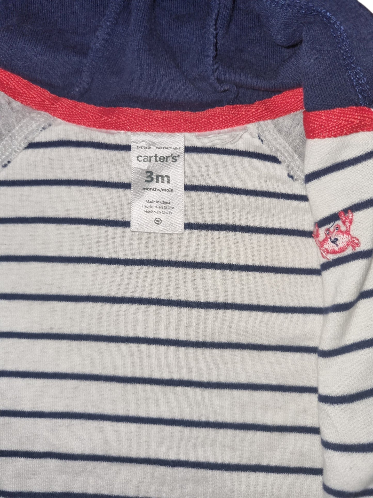 Carters - Crab Hoodie - Size 000
