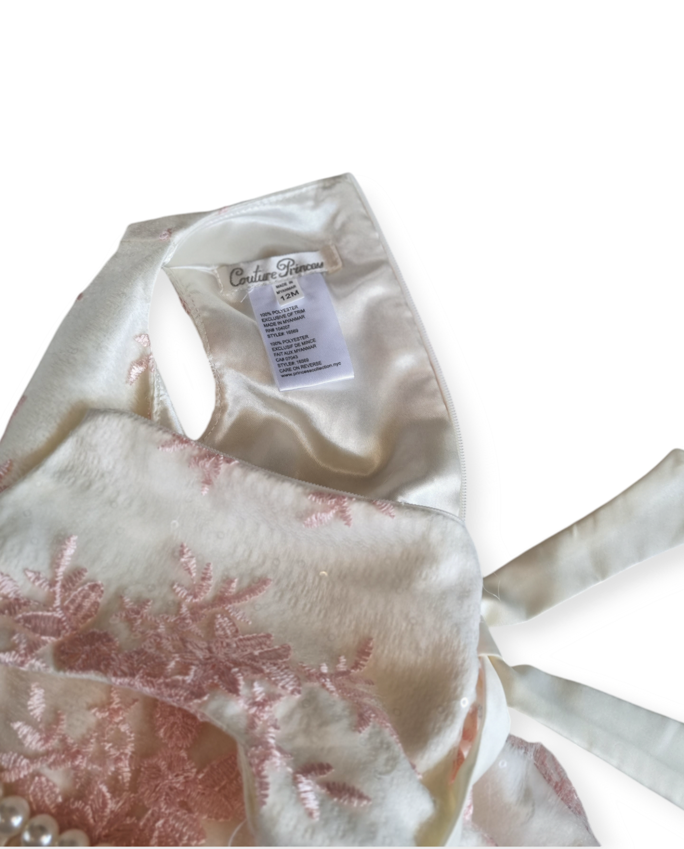 Couture Princess - White & Pink 12 month Dress