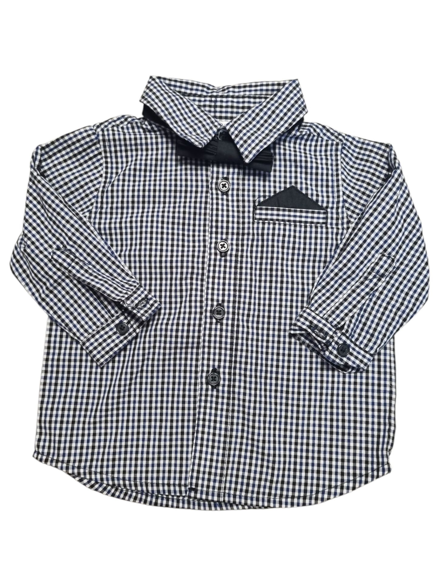Dymples - Long Sleeve Check Dress Shirt with Bowtie - Size 00