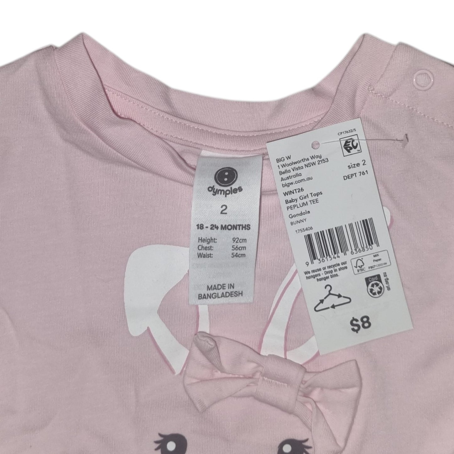 Dymples - Bunny Dress - Size 2