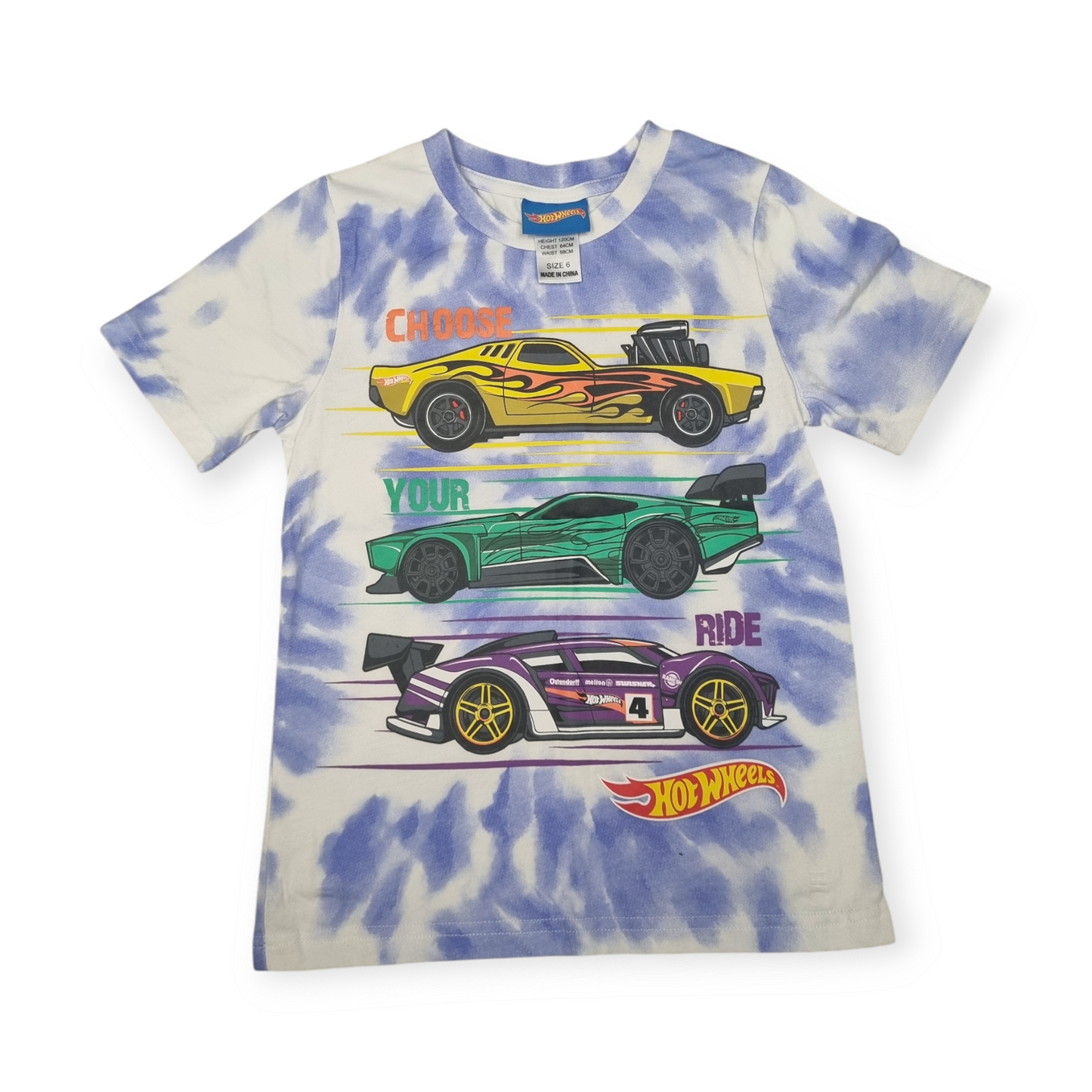 Licensed Hot Wheels - Purple Tie Dye T-Shirt - Size 6
