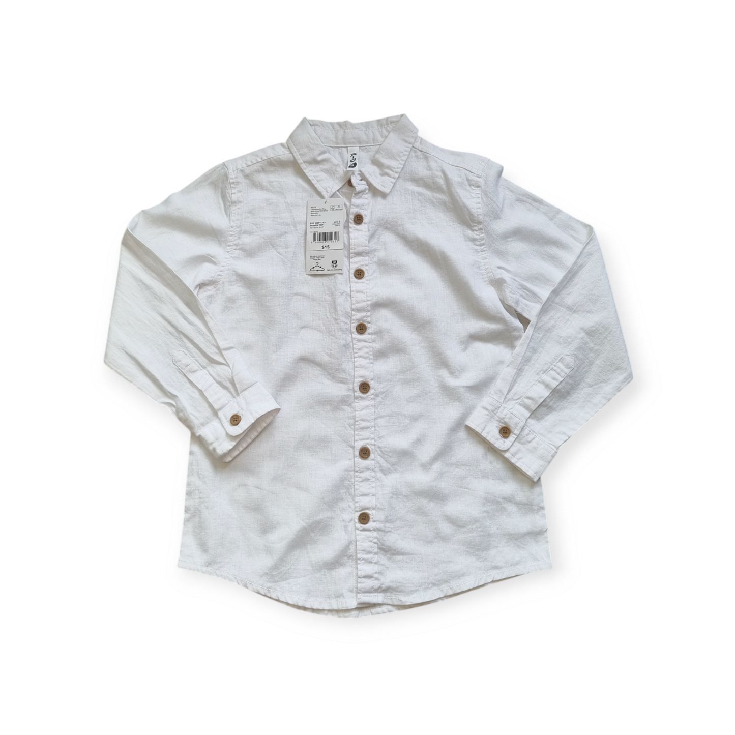 K-D - Long Sleeve White Dress Shirt - Size 6