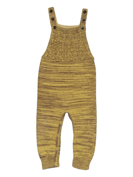 My Brother John - Yellow/Brown Knit Overalls - Size 1