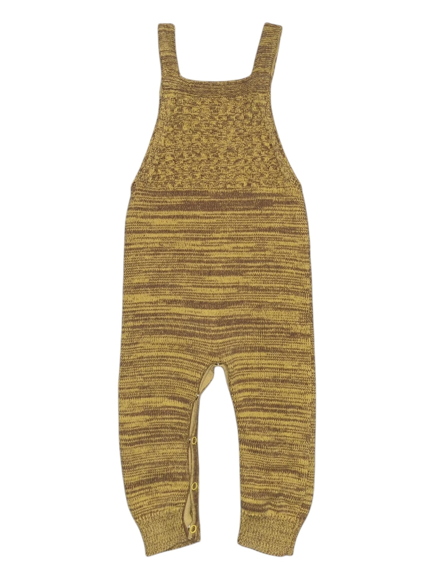 My Brother John - Yellow/Brown Knit Overalls - Size 1