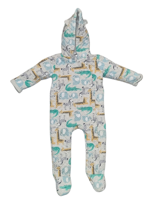 Sprout - Quilted Animal Hooded Onesie - Size 1