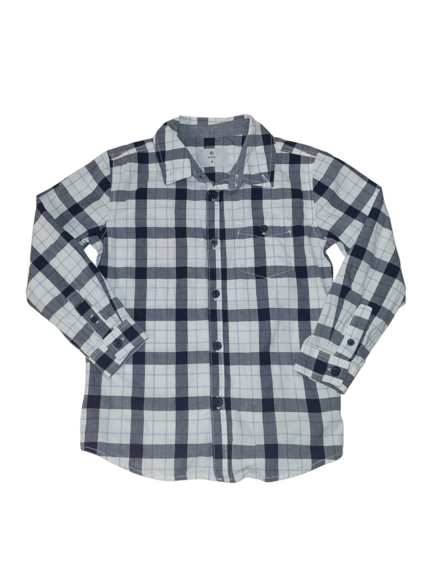 Target Kids - Black & White Checked Dress Shirt - Size 6