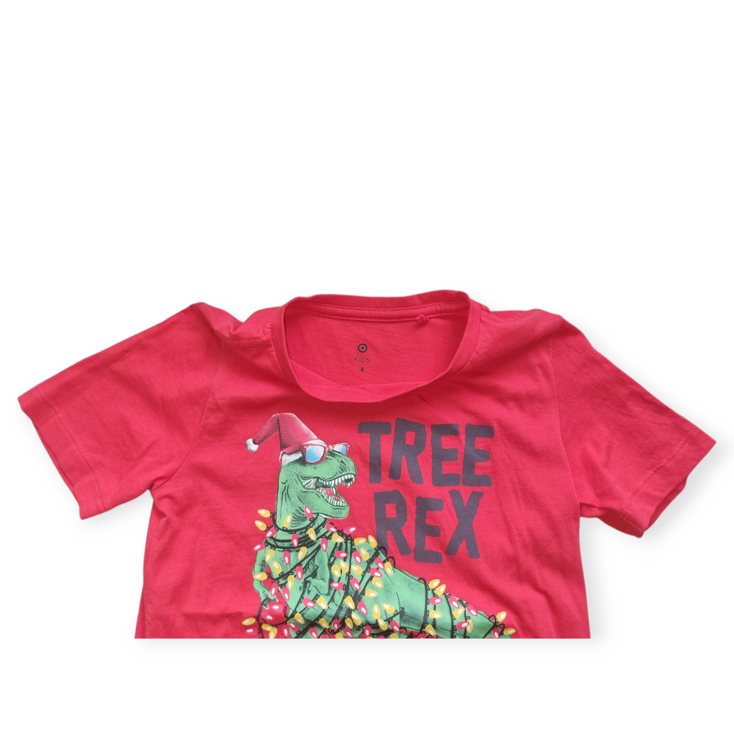 Target Kids - Tree Rex Christmas Shirt - Size 6