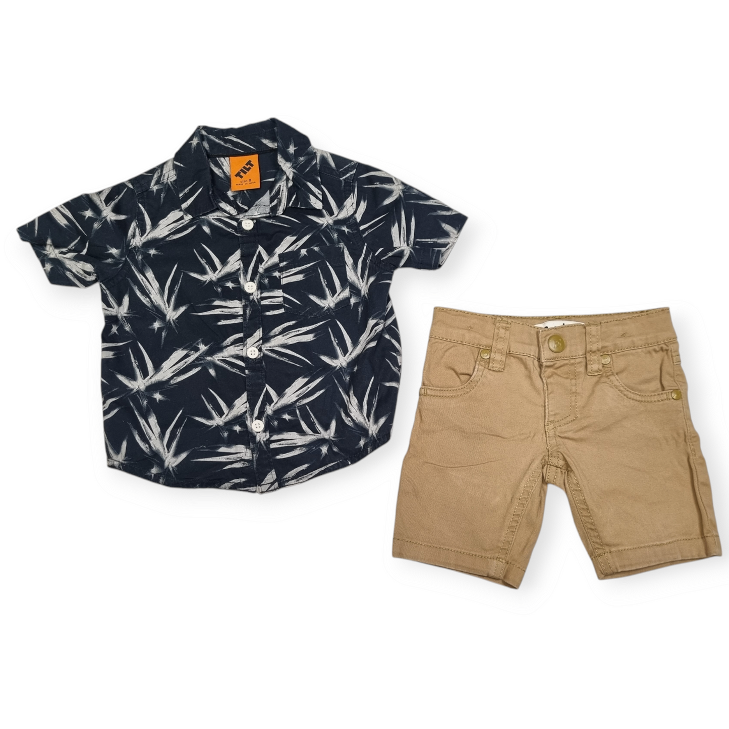 Tilt & Breakers - Dress Shirt & Shorts set - Size 0