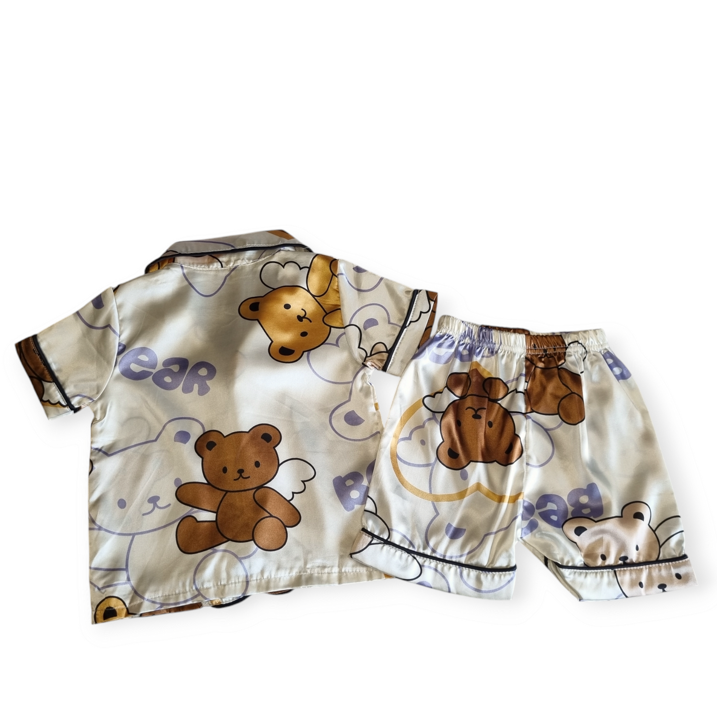 Teddy Bear Satin Pyjamas - Size 12 months