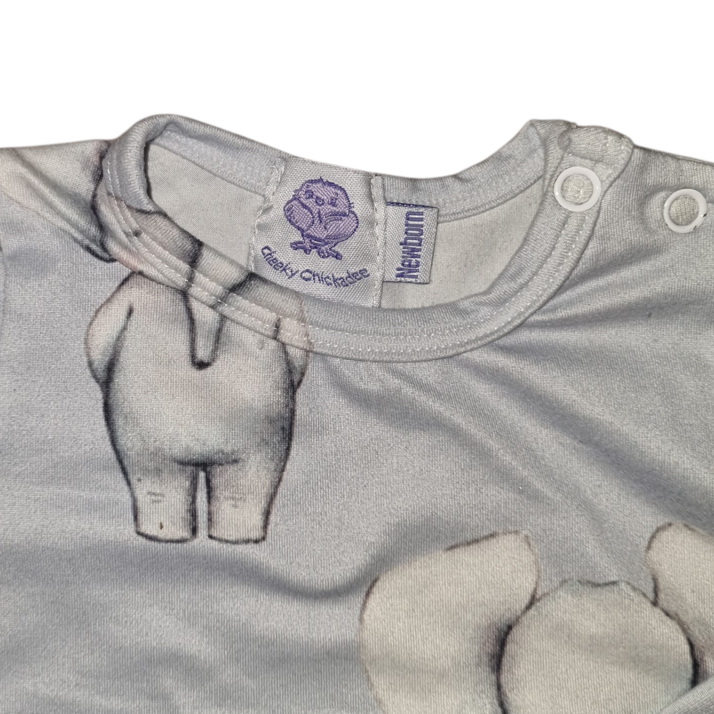 Cheeky Chickadee - Elephant Print Onesie - Size 0000