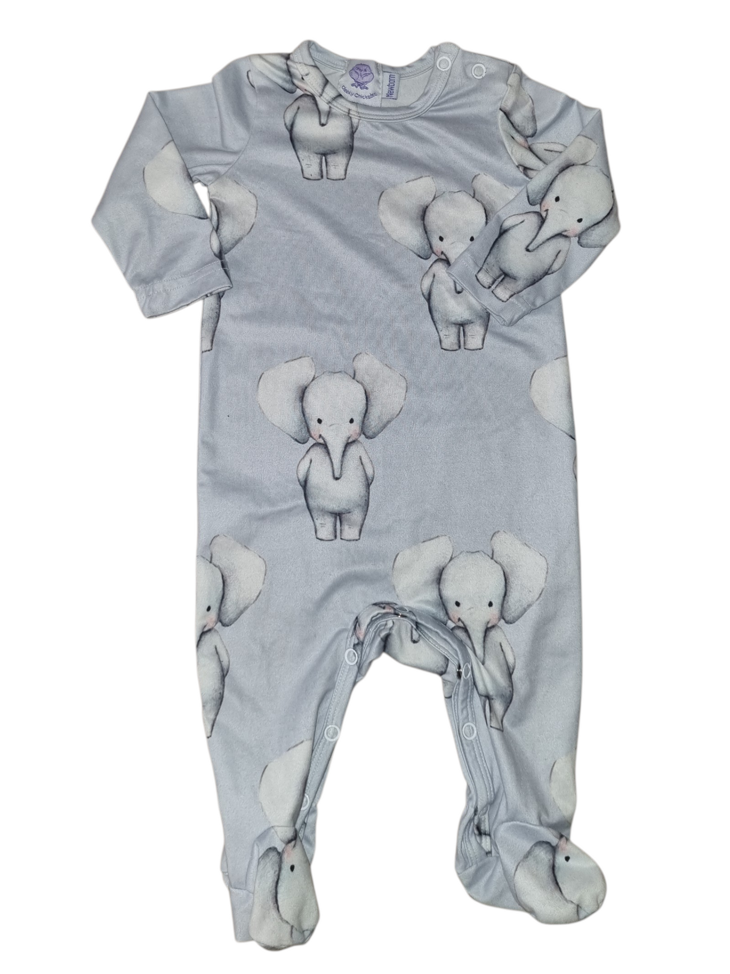 Cheeky Chickadee - Elephant Print Onesie - Size 0000