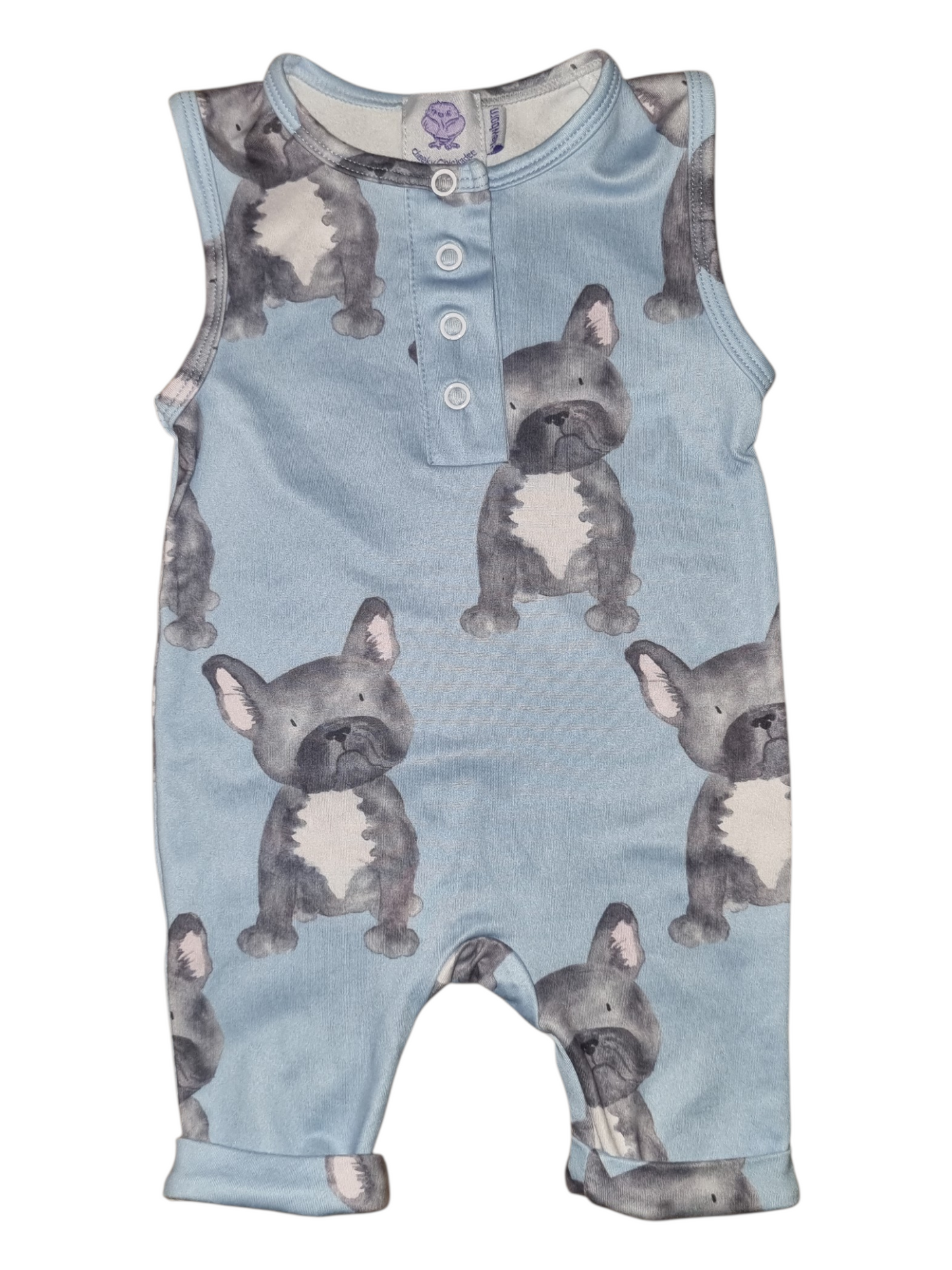Cheeky Chickadee - Dog Print Romper - Size 0000