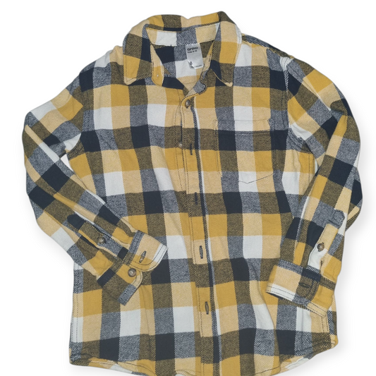 Anko - Yellow Check Long Sleeve Flannel Shirt - Size 8
