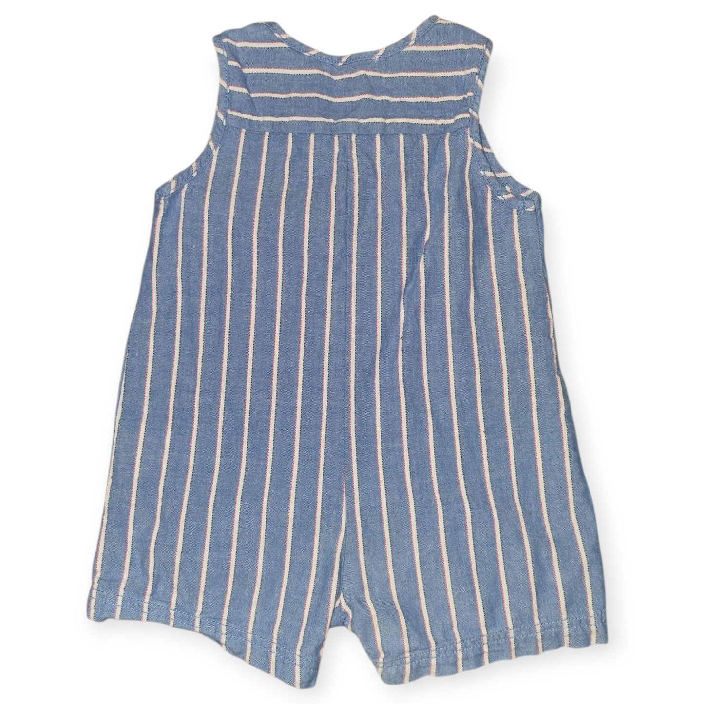 Pure Baby - Blue Stripe Romper - Size 0