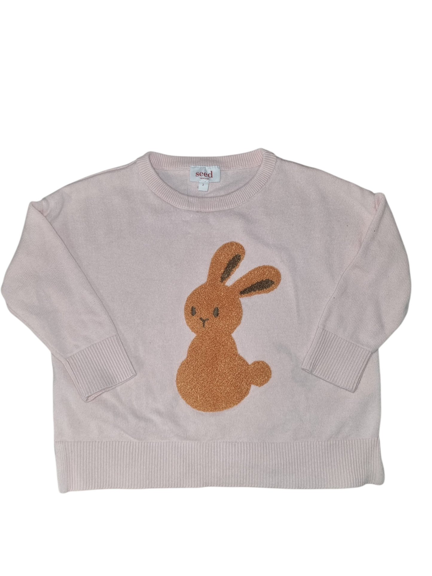 Seed - Pink Bunny Jumper - Size 2