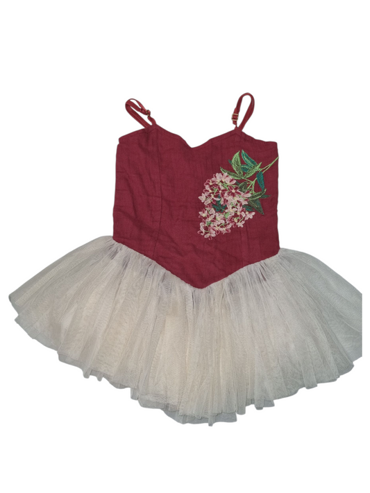 Bella & Lace - Red & White Tulle Dress - Size 0-1