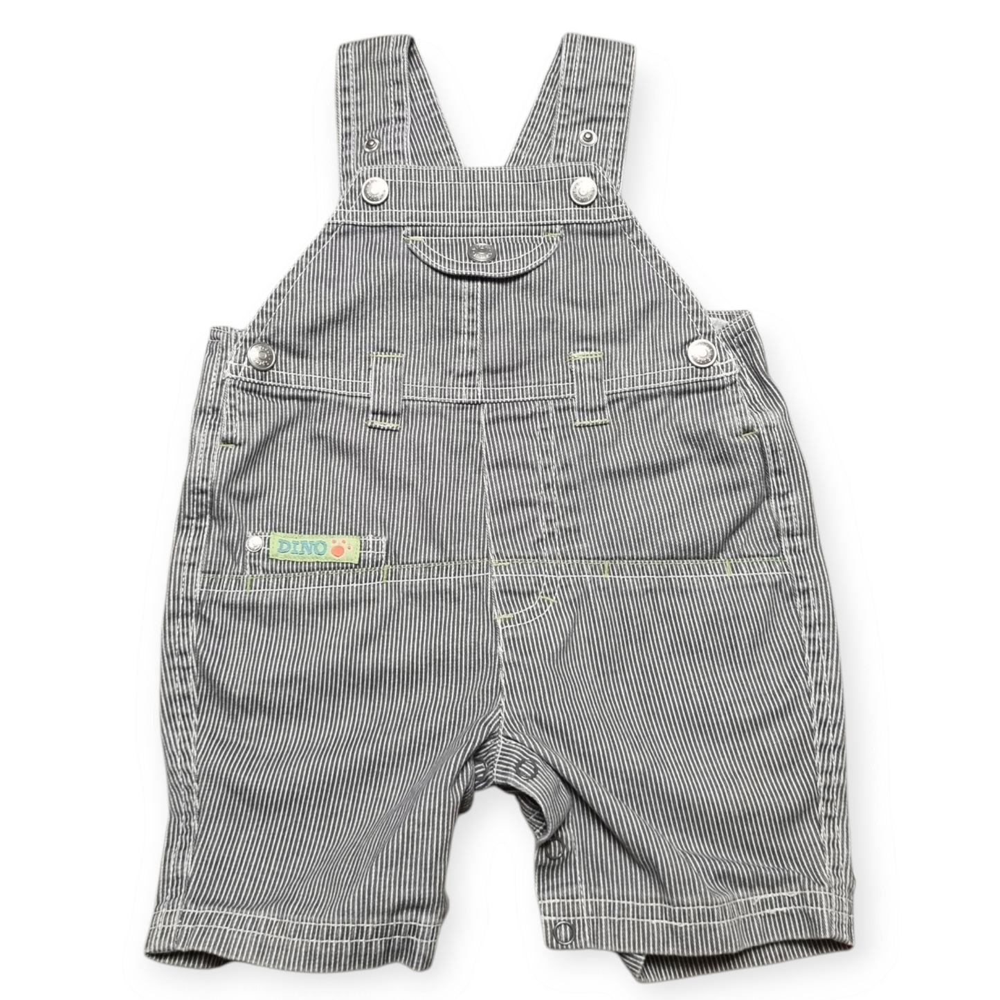 Sprout - Grey Stripe Overalls - Size 00