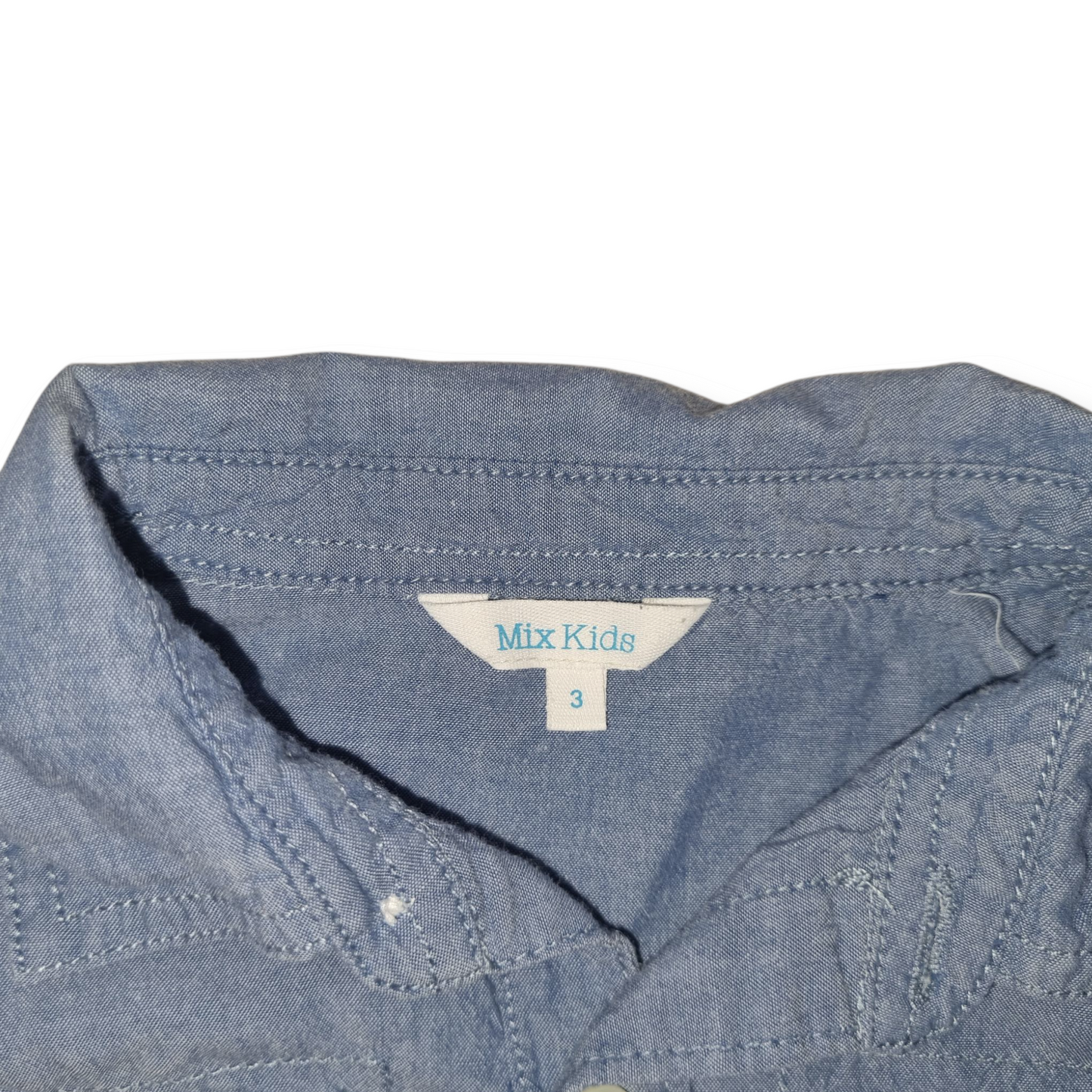 Mix Kids - Long Sleeve Denim Look Dress Shirt - Size 3