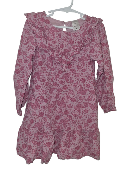 Target Kids - Long Sleeve Pink Pattern Dress - Size 3