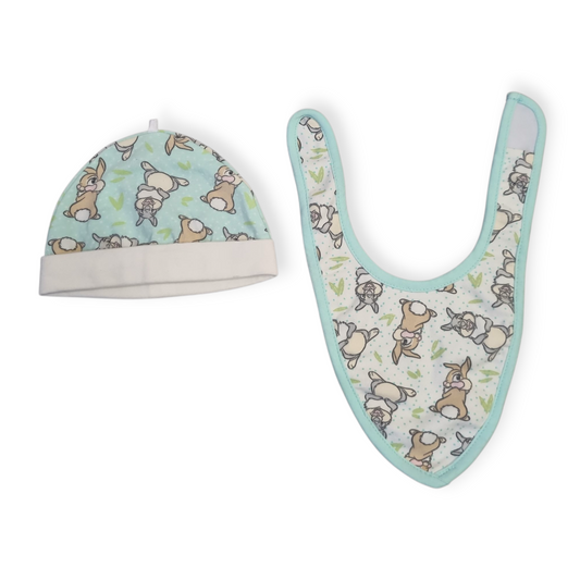 Licensed - Disney, Thumper & Miss Bunny, Beanie & Bib Set - Size 000